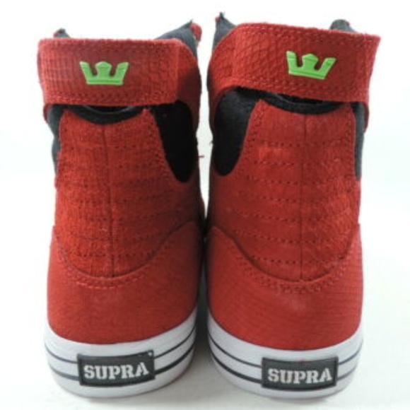Supra SKYTOP Mens Shoes Red Black - Picture 6 of 8